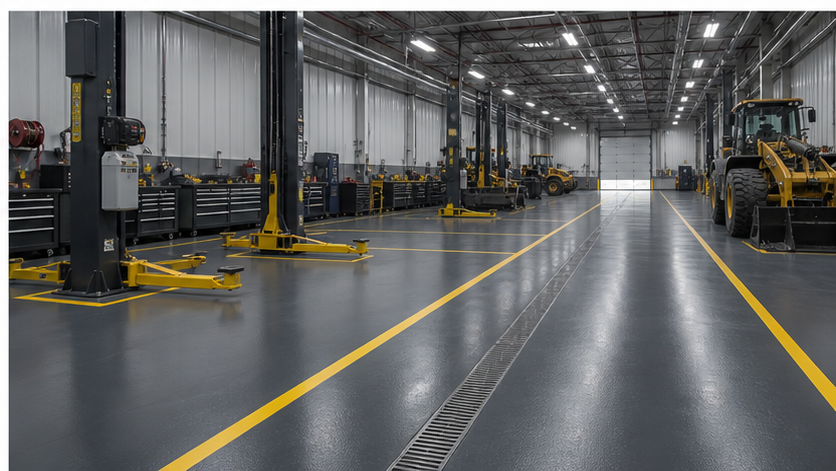 Heavy Equipment Maintenance floor installation
